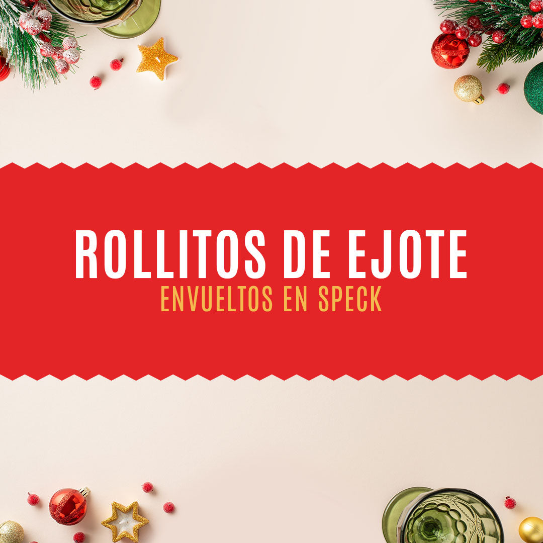 Rollitos de ejote envueltos en speck.