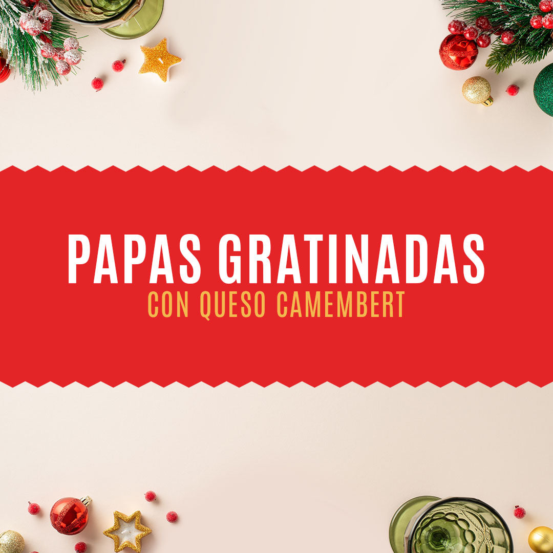 Papas gratinadas con queso camembert.