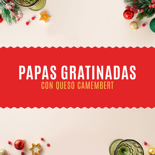 Papas gratinadas con queso camembert.