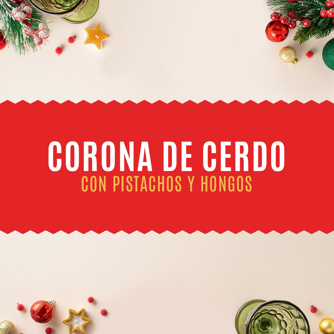 Corona de cerdo con pistachos y hongos